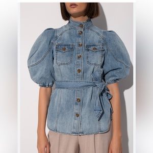 Zimmermann Denim Shirt with High Neck